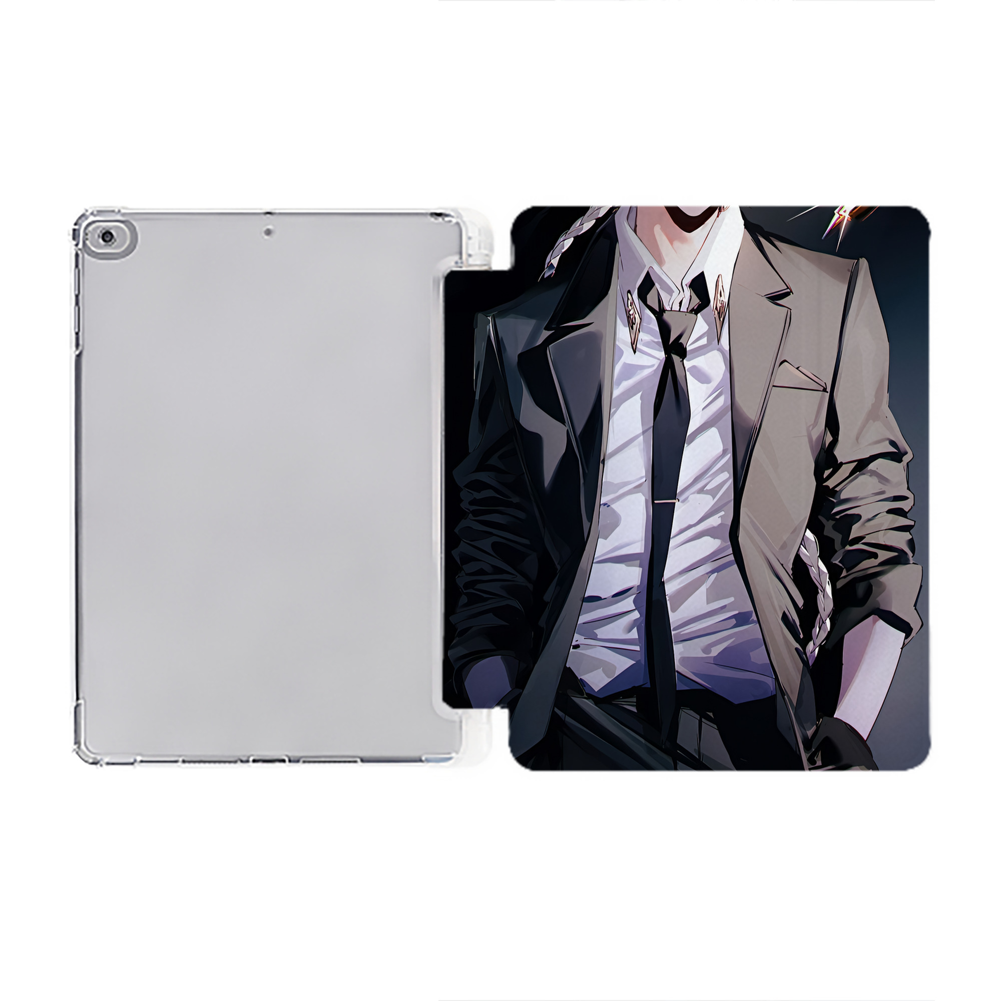 （画像用） 文豪ストレイドッグス Bungo Stray Dogs IPad ケース ペン収納付き 三つ折りスタンド PUレザー×シリコン 対応機種9.5/10.5/10.9インチ